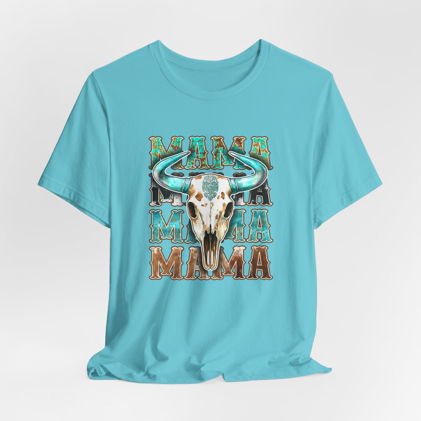 Mama’s Wild Spirit - Turquoise & Bull Skull Graphic Tee